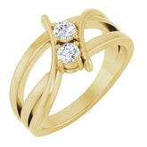 1/4 CTW Natural and Lap-Grown Diamond Two-Stone Ring